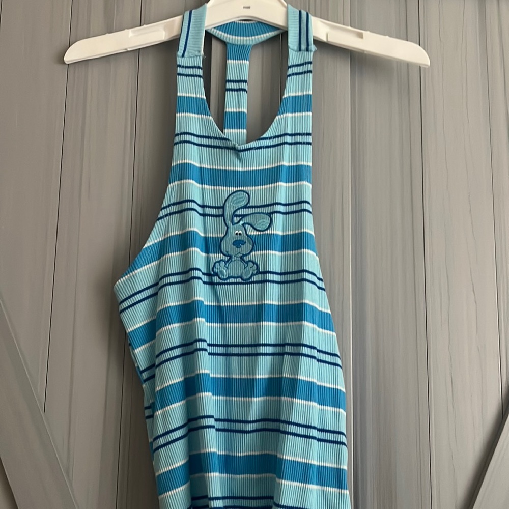 Blue halter top